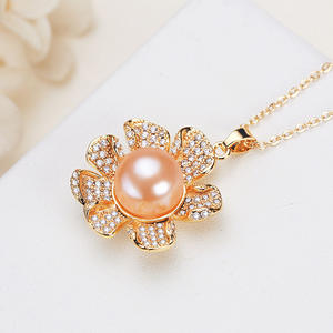 Collar con Colgante de Perla Edison Morada de Agua Dulce de 9mm, sin Defectos, para Mujer, Joyería de Cristal, Venta al Por Mayor, Wenchi, China - Product Image 3