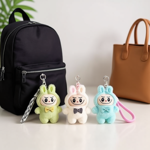 Llaveros de peluche 3D de conejo de dibujos animados, llavero de animal de peluche suave para bolso, mochila, regalo - Product Image 2