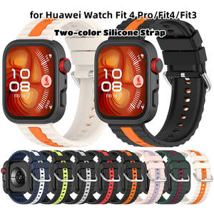 Bracelet Sport en Silicone pour <span class=keywords><strong>Huawei</strong></span> Watch Fit <span class=keywords><strong>4</strong></span> <span class=keywords><strong>Pro</strong></span> <span class=keywords><strong>Band</strong></span> Bracelet bicolore Bracelet pour <span class=keywords><strong>Huawei</strong></span> Fit 3 Watch - Product Image 2
