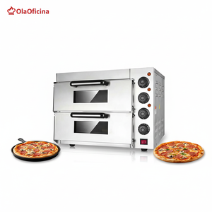 Horno Eléctrico Comercial de Doble Piso para Pizza con Temporizador, Totalmente de Acero Inoxidable, de Alta Capacidad para Restaurantes con Gran Demanda - Product Image 1