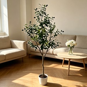Planta Ornamental de Olivo en Maceta Realista, Árbol de Olivo Artificial en Maceta Blanca para Decoración del Hogar - Product Image 3