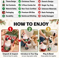 Jouet en peluche doux et couineur sur le thème de Noël, personnalisé, écologique et mignon, avec balle en corde, pour chiens et chats