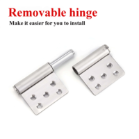 Charnière de porte de salle de bain en alliage d'aluminium, style ancien, détachable, type drapeau, à rainures, charnière de toilette en acier inoxydable, charnière de porte amovible