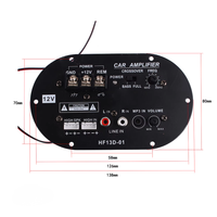 Module d'amplificateur de subwoofer 12V 400W, amplificateur de puissance audio pleine gamme pour haut-parleur de voiture 8-10 pouces DIY