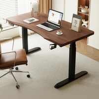 Bureau électrique relevable en bois massif pour la maison, le bureau et l'étude, table d'ordinateur en bois d'hévéa, table de gaming moderne, Chine