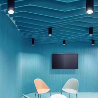 Baffles d'isolation décoratifs en feutre de fibres de polyester, absorption acoustique moderne pour hôtel, appartement, mur incurvé, plafond acoustique