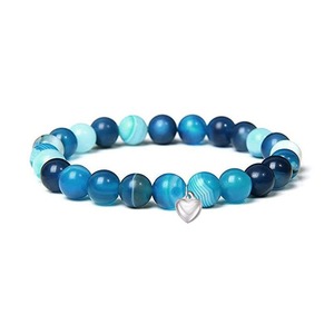 Bracelet en cristal de guérison avec pierres précieuses naturelles de 8mm Charka Feng Shui véritable œil de tigre Bracelet à breloques en forme de cœur pour hommes et femmes - Product Image 3