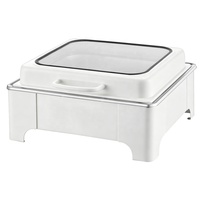 Peralatan Dapur Komersial Listrik 6L Pemanas Makanan Chafing Dish Stainless Steel Putih Tahan Lama 400W