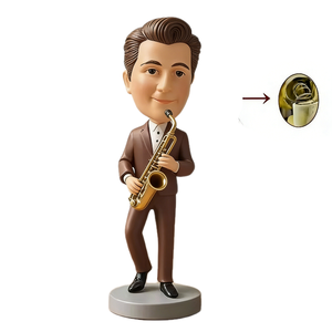 Figurine de saxophoniste personnalisée en résine avec saxophone, figurine de musicien de jazz personnalisée pour les amateurs de musique et les cadeaux - Product Image 2