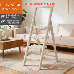 <span class=keywords><strong>Escalera</strong></span> Plegable Portátil de Diseño Moderno <span class=keywords><strong>para</strong></span> el Hogar, <span class=keywords><strong>Escalera</strong></span> de Acero de 4 Peldaños Reforzada con Capacidad de Carga de 150 kg <span class=keywords><strong>para</strong></span> Taller - Product Image 4