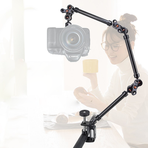 Support pour caméra de bureau Magic Arm <span class=keywords><strong>avec</strong></span> micro articulé Boom Arm Support de bureau pour téléphone Action Camera Video Light - Product Image 1