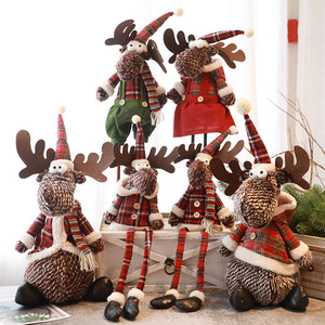Muñeco de Reno Navideño con Patas Móviles, Decoración para Escaparates Navideños y Regalos, Figura Decorativa para Decoraciones Festivas - Product Image 1