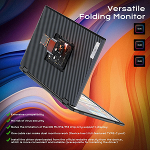 Moniteur portable double écran 15,6 pouces 1080P HD, design pliable avec un angle de vision de 135° °   Support triple écran USB-C/HDMI pour ordinateur portable <span class=keywords><strong>Mac</strong></span> Windows - Product Image 5