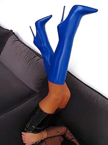 Size 47 Super Sexy Women <b>Knee</b> <b>High</b> Boots Pointed Toe <b>High</b> Thin Heels Boots Long Boots Stiletto Pumps for Lady - Product Image 6