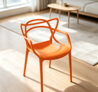 Chaise de salle à manger moderne en plastique, mobilier de maison, chaise de loisirs pour salon, chaise d'extérieur avec dossier durable et imperméable