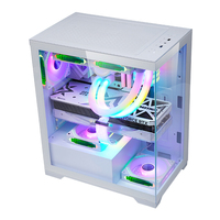 Gabinete AntarcChill Blanco MATX Mid Tower Gamer, Carcasa Micro para Escritorio, Cristal Templado, Refrigeración para Juegos ATX, Chasis para Computadora