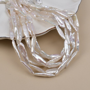 Collar de Perlas de Agua Dulce Naturales Alienígenas de Calidad Superior, Perlas Pipa Blancas y Doradas Coloridas, Accesorios de Joyería Semi-Acabados para DIY - Product Image 2