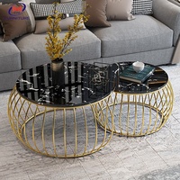 Table basse de luxe dorée multifonctionnelle nordique en métal acier inoxydable moderne meubles de maison table à manger contemporaine 5 pièces
