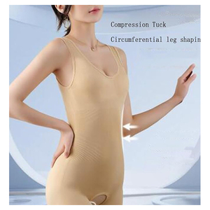 Combinaison de maintien corporel pour femme, body sculptant, contrôle du ventre, gaine amincissante, body sculptant, haut de combinaison à col en V, <span class=keywords><strong>ouverture</strong></span> à l'entrejambe - Product Image 4
