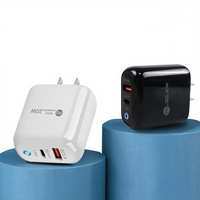 Chargeur USB C QC3.0 Prise PD 20W Double Port Charge Rapide Adaptateur Mural Chargeur de Téléphone Mobile Compatible avec les Écouteurs