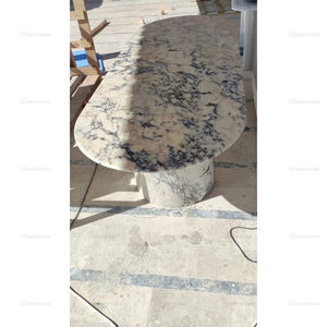 Juego de Comedor de Lujo Newstar, Muebles de Mármol Personalizados para Comedor, Mesa de Comedor Beige Calacatta Viola - Product Image 6