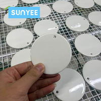 Sunyee Vente en gros d'ornements de Noël en céramique vierges, ronds, pour sublimation, personnalisables avec logo et impression photo, étiquettes cadeaux de fêtes