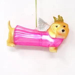 Оптом персонализированные рождественские украшения милые розовые такса собака орнамент
