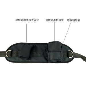 Sac de taille de course à pied pour hommes, noir, en tissu Oxford 600D, multifonctionnel pour sports de plein air, avec poche zippée pour téléphone et bouteille d'eau - Product Image 3