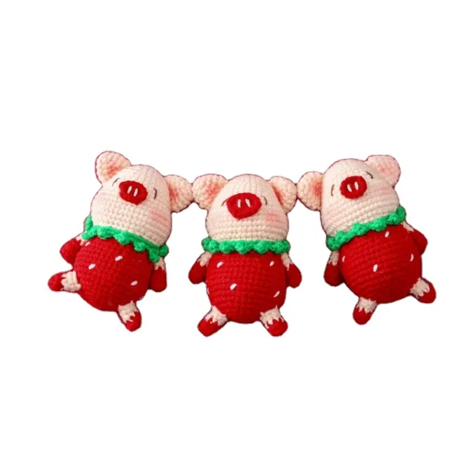 यारस्ट्रॉबेरी सुअर सुअर शहद बू बू डोल समाप्त क्रोकेट प्लश खिलौने