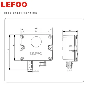 LEFOO sensore trasmettitore di anidride carbonica sensore di monitoraggio co2 uscita RS485 sensore di co2 impermeabile