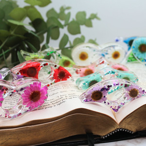 Hoa Khô Bookmark Trang Chủ Trong Suốt Ngón Tay Cái Nhẫn Trang Chủ Handmade Hoa Nhựa Đọc Sách Vòng Phụ Kiện Cuốn Sách - Product Image 4