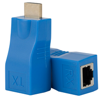 Extender HDTV 1080P Port RJ45 Jaringan LAN 2.5Gbps Ekstensi HD 30m Melalui Kabel Ethernet LAN CAT5e/6 UTP untuk Monitor HDTV