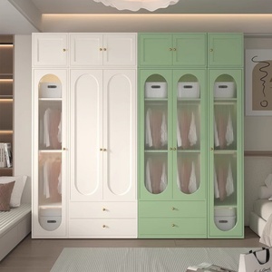 Armoire en bois massif colorée et personnalisable pour enfants avec portes coulissantes, idéale pour la chambre d'enfant, meubles de chambre à coucher - Product Image 4
