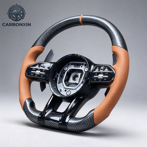 Volante de coche en oferta para Mercedes-Benz, fibra de carbono y cuero, GLE, Clase E, CLS, C200, W218/W219, Clase S, W221 - Product Image 4
