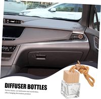 Diffuseur de parfum pour voiture en verre suspendu de 8 ml avec bouchon couronne, liquide aromatique, transparent, design en bois sérigraphié