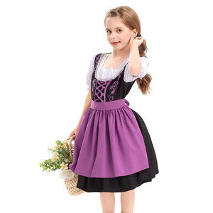 Yi Xiaoyi <b>Childrens</b> Oktoberfest Dirndl Dress Purple Black Girls Costume Spring 2025 Stage Performance Set - Product Image 3