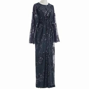 MuslimDress Embroidery Sequins Middle East Abayas <strong>Turkey</strong> Kaftan Islamic Clothing Femme Arabic Vestido Conservative Formal <strong>Attire</strong> - Product Image 3