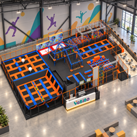 Équipement de parc de trampolines intérieur personnalisé Vabibo TP038, parcours de saut ouvert commercial, fosse de mousse haute densité, centre familial