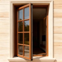 Fenêtre à battant en bois de style américain |   Fenêtres en bois massif à économie d'énergie pour bâtiments écologiques