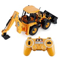 DoubleE 1:20 E589-003 RC JCB escavatore Bulldozer camion 2 in1 ingegneria caricatore-escavatore Bulldozer auto