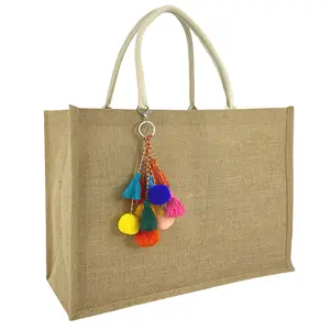 Оптовая продажа, индивидуальная печать логотипа, Экологически чистая Джутовая сумка-тоут, перерабатываемая Складная Джутовая сумка для покупок