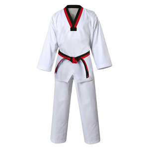 Ensemble unisexe pour adultes en coton 100% personnalisable, confortable et de qualité supérieure, couleur personnalisée, entraînement, combat, arts martiaux, uniformes de taekwondo - Product Image 1