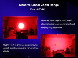 Prolight 37x25W RGBW 4in1 Zoom CTO a mené des lumières principales mobiles pour la location de studio de télévision de théâtre de scène et les discothèques - Product Image 5