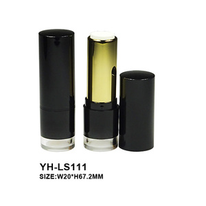 Green Plastic Lipstick Tube With Clear <b>Base</b> Electroplated Surface 20mm Diameter Cosmetic Lipstick Container For <b>Makeup</b> - Product Image 2