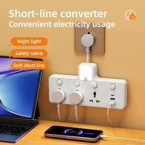 Extensor de Enchufe Eléctrico de Pared, Regleta de Enchufes Múltiples con Protección Contra Sobretensiones, 110-265V, con Interruptor y USB - Product Image 2