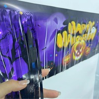 Spanduk atas latar belakang labu Halloween pengaturan foto dalam ruangan luar ruangan bendera cetak Digital suasana lintas batas