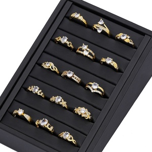 แหวนทองเหลืองคุณภาพสูง JXX เครื่องประดับแฟชั่น ดีไซน์ประดับเพชรซิคอนชุบทอง เหมาะสำหรับงานหมั้นหรือวันครบรอบ - Product Image 1