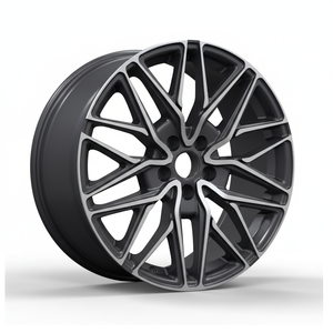forged alloy <b>wheels</b> Intricate Mesh Design Spider <b>Spoke</b> Alloy <b>Wheels</b> Grey Polished Surface For Luxury Sedan and SUV - Product Image 1