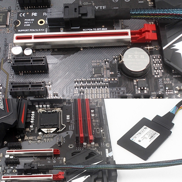 M.2 NVMe to U.2 Adapter Card with Mini SAS Connectors SFF-8643/8639 Conversions PCIe SSD Made in China in Stock