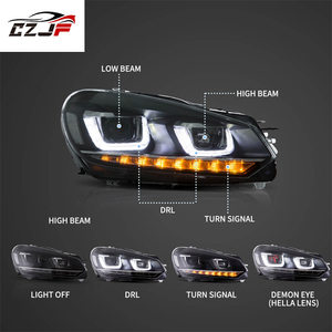 Proiettore doppio fascio fari con occhi demone nero per <span class=keywords><strong>Volkswagen</strong></span> <span class=keywords><strong>Golf</strong></span> 6Th Gen Mk6a6 Typ 5K <span class=keywords><strong>2008</strong></span> 2009 2010 2011 2012 13 14 - Product Image 3